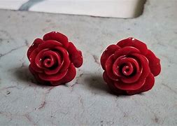 Image result for Red Rose Earrings