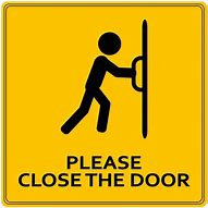 Image result for Close the Door Sign Cartoon