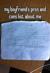 Image result for Boyfriend Pros and Cons List