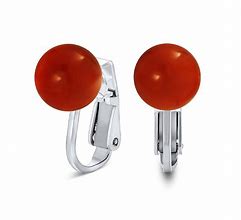 Image result for Round Ball Silver Clip On Earrings