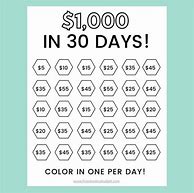 Image result for 30-Day Money Saving Challenge Free Printable