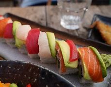 Image result for What's the Pink Fish in a Rainbow Sushi Roll