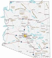 Image result for Map of Arizona Lakes