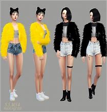 Image result for Female Black Long Coat ACC Sims 4