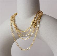 Image result for Ladies Gold Paperclip Chain Necklace