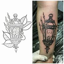 Image result for Lantern Tattoo Black and White