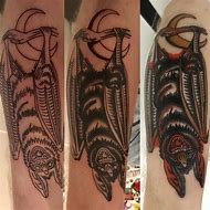 Image result for Hanging Bat Tattoo