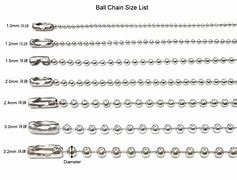 Image result for Neck Ball Chain Size Chart