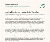 Image result for Essay On Diversity in Workplace