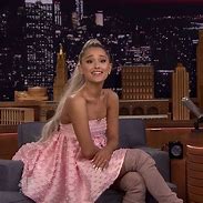 Image result for Ariana Grande Pink Dress On Jimmy Fallon