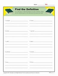 Image result for Dictionary Extract Worksheets