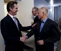 Image result for Jerry Brown Gavin Newsom