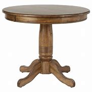 Image result for 36 Inch High Thin Wood Pedestal Table with a Round Top