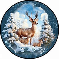 Deer Wreath Sign Winter Deer Sign Farmhouse Sign Christmas - Etsy in 2023 | Christmas art, Christmas scenes, Christmas deer
