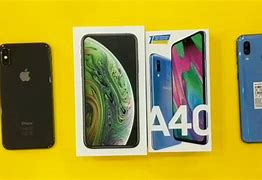 Image result for Samsung A40 and iPhone XR