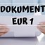 Image result for EUR 1 Document Template