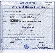 Image result for New York Marriage Certificate Sample