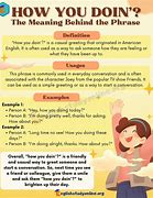 Image result for How Are You Doing Meaning