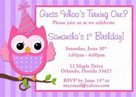 Image result for Free Printable Kids Owl Birthday Invitations