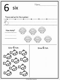 Image result for Number 6 Worksheet Kindergarten