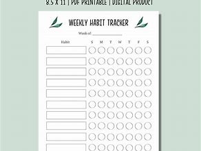 Image result for Weekly Planner and Habit Tracker Template