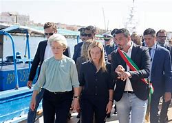Image result for Von Der Leyen Lampedusa