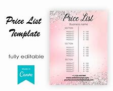 Image result for Price List Template Canva