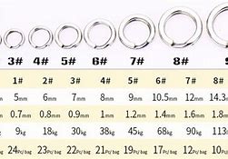 Image result for Eagle Claw Fishing Split Ring Size Chart