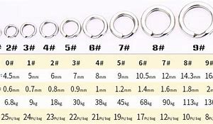 Image result for Fishing Split Ring Sizes