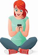 Image result for Girl Texting Drawing