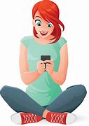 Image result for On Cell Phone Texting Cartoon