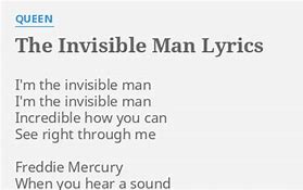 Image result for Invisible Man Queen Lyrics