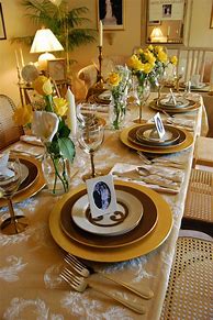 Image result for Cream and Gold Table Setting