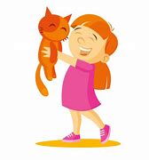 Image result for Girl Holding Cat Drawing