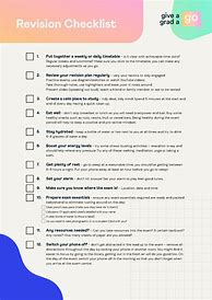 Image result for Checklist for Exam Revision