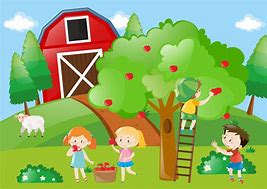 Image result for Painting of People Picking Fruit From Trees