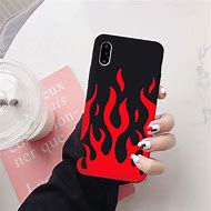 Image result for iPhone 8 Case Black with Red Flames