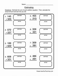 Image result for Rounding and Estimating Worksheets