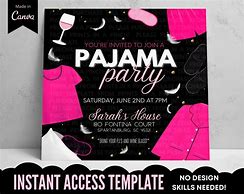 Image result for Pajama Party Invite