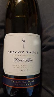 Image result for Craggy Range Pinot Gris Single Te Muna Road