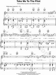 Image result for Take Me to the Pilot Sheet Music
