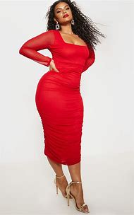 Image result for Elegant Red Dress Plus Size