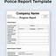 Image result for Blank Police Report