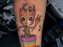 Image result for Baby Groot Cartoon Tattoo