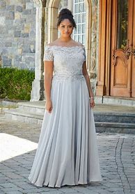 Image result for Off Shoulder Chiffon Gown