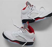 Image result for Jordan 5s Fire Red