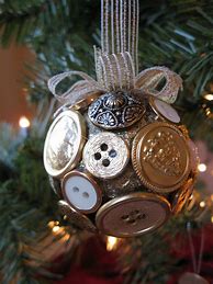 Image result for Button Christmas Ornaments