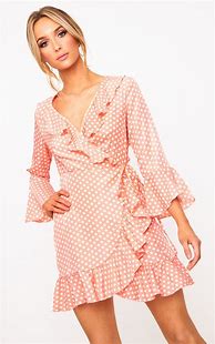 Image result for Pink Wrap Dress