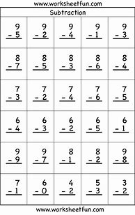 Image result for Basic Subtraction Math Worksheets