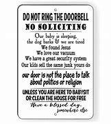 Image result for Funny Don't Ring Doorbell Signs